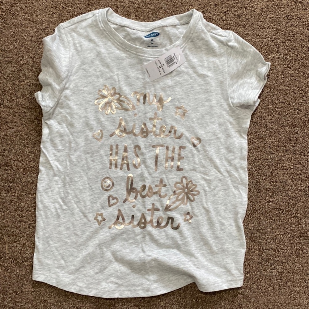 🌟4/$16🌟NWT Old Navy “Sister” tee size  5T